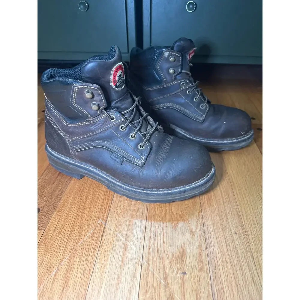 Irish Setter Ramsey Safety Toe Work Boots Brown Leather Men 9.5 USA